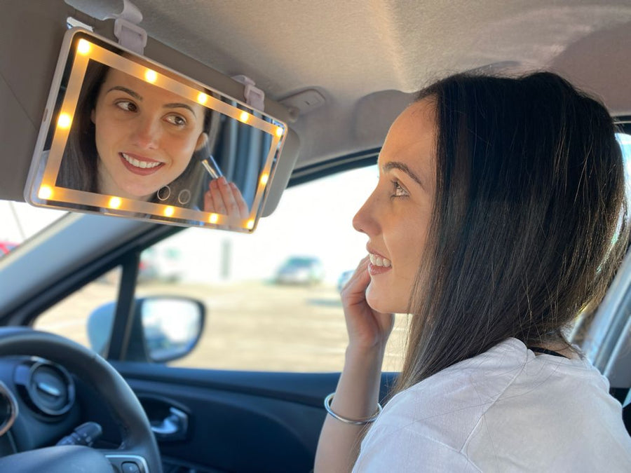 LED Mirror Car Sun visor Vanity Accessories Light Makeup Women